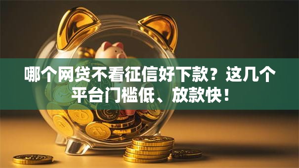 哪个网贷不看征信好下款？这几个平台门槛低、放款快！