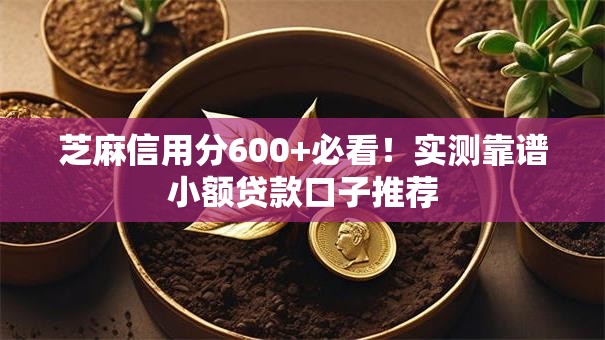 芝麻信用分600+必看！实测靠谱小额贷款口子推荐