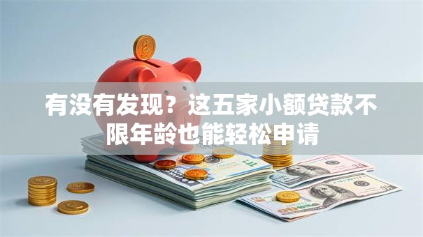 有没有发现？这五家小额贷款不限年龄也能轻松申请