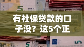 有社保贷款的口子没？这5个正规平台值得了解，社保缴费记录也能申请！