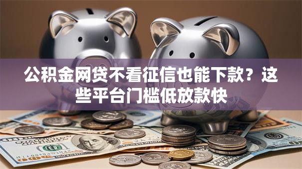 公积金网贷不看征信也能下款？这些平台门槛低放款快