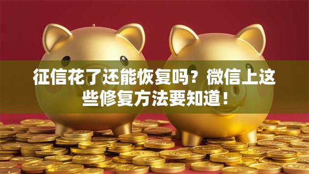 征信花了还能恢复吗？微信上这些修复方法要知道！