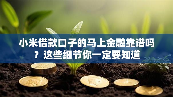 小米借款口子的马上金融靠谱吗？这些细节你一定要知道