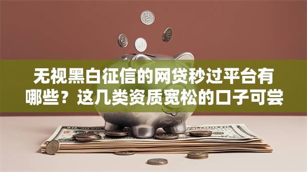 无视黑白征信的网贷秒过平台有哪些？这几类资质宽松的口子可尝试
