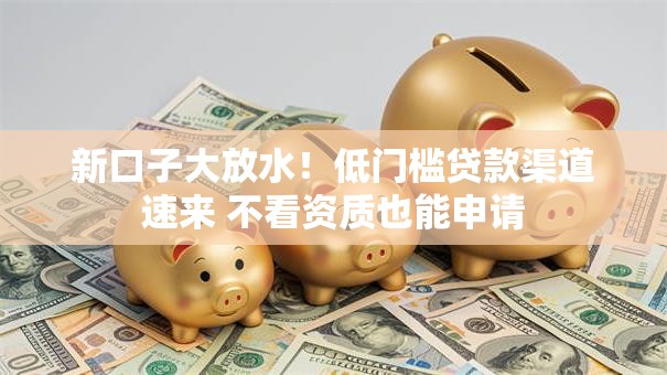 新口子大放水！低门槛贷款渠道速来 不看资质也能申请