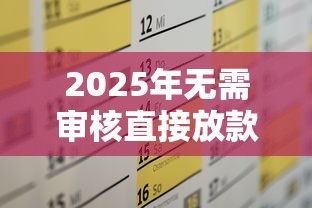 2025年无需审核直接放款的网贷有哪些？一文全面解析