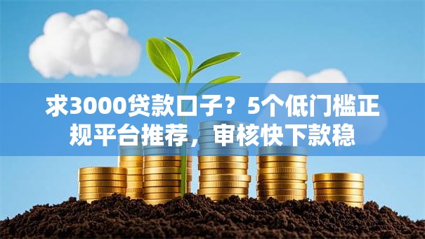 求3000贷款口子？5个低门槛正规平台推荐，审核快下款稳