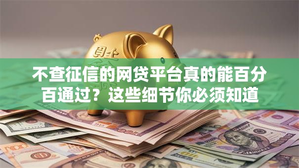 不查征信的网贷平台真的能百分百通过？这些细节你必须知道
