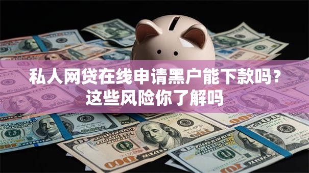 私人网贷在线申请黑户能下款吗？这些风险你了解吗