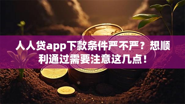 人人贷app下款条件严不严？想顺利通过需要注意这几点！
