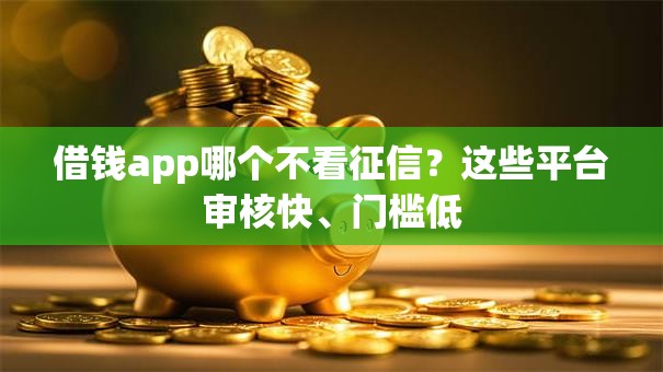 借钱app哪个不看征信？这些平台审核快、门槛低