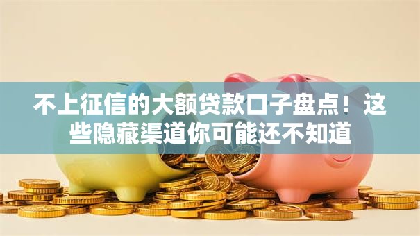 不上征信的大额贷款口子盘点！这些隐藏渠道你可能还不知道