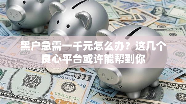 黑户急需一千元怎么办？这几个良心平台或许能帮到你