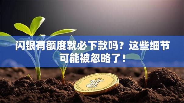 闪银有额度就必下款吗？这些细节可能被忽略了！