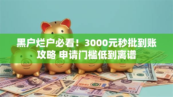 黑户烂户必看！3000元秒批到账攻略 申请门槛低到离谱