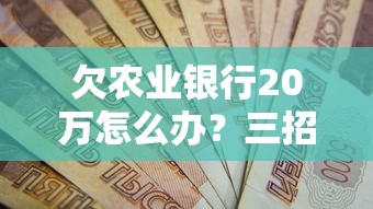 欠农业银行20万怎么办？三招教你化解债务难题
