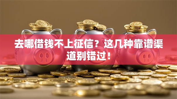 去哪借钱不上征信？这几种靠谱渠道别错过！