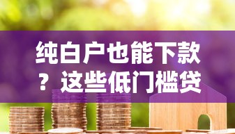纯白户也能下款？这些低门槛贷款口子别错过