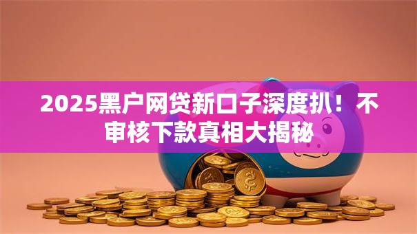 2025黑户网贷新口子深度扒！不审核下款真相大揭秘