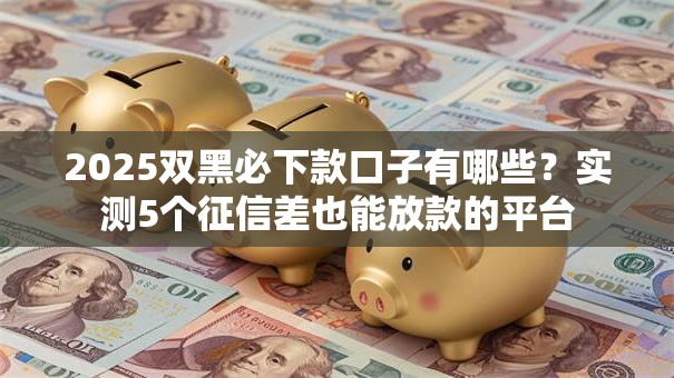 2025双黑必下款口子有哪些？实测5个征信差也能放款的平台