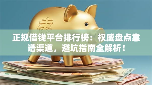 正规借钱平台排行榜：权威盘点靠谱渠道，避坑指南全解析！