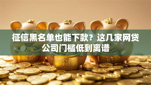 征信黑名单也能下款？这几家网贷公司门槛低到离谱