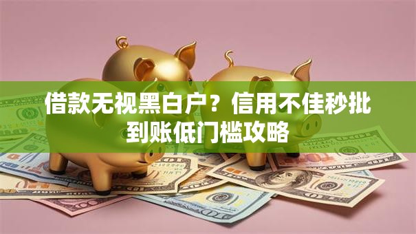 借款无视黑白户？信用不佳秒批到账低门槛攻略