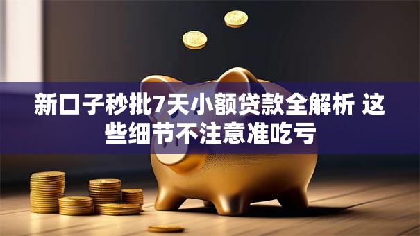 新口子秒批7天小额贷款全解析 这些细节不注意准吃亏