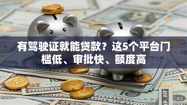 有驾驶证就能贷款？这5个平台门槛低、审批快、额度高