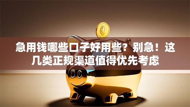 急用钱哪些口子好用些？别急！这几类正规渠道值得优先考虑