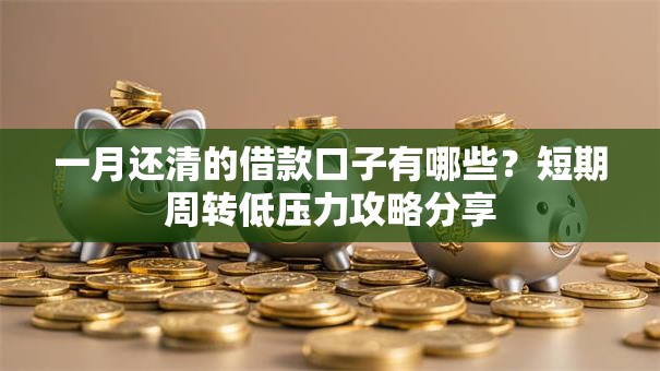一月还清的借款口子有哪些？短期周转低压力攻略分享