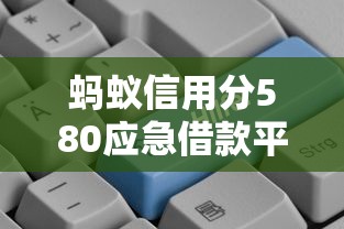蚂蚁信用分580应急借款平台推荐，哪些渠道更靠谱？