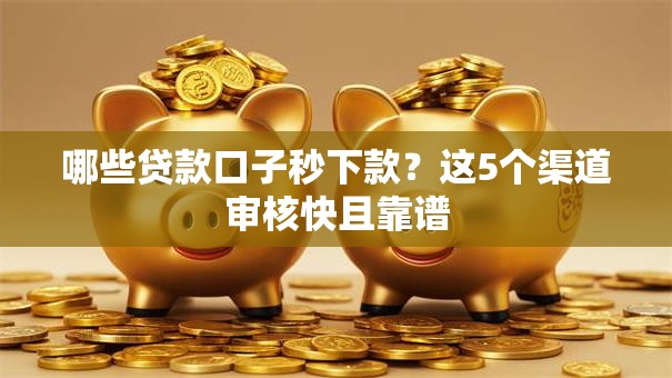 哪些贷款口子秒下款？这5个渠道审核快且靠谱
