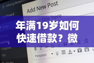 年满19岁如何快速借款？微信申请渠道与注意事项解析