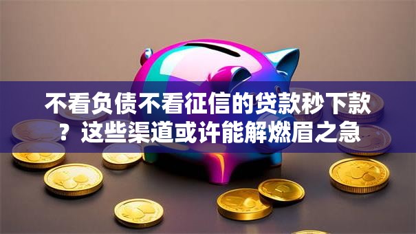 不看负债不看征信的贷款秒下款？这些渠道或许能解燃眉之急