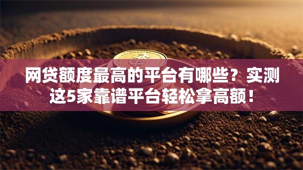 网贷额度最高的平台有哪些？实测这5家靠谱平台轻松拿高额！