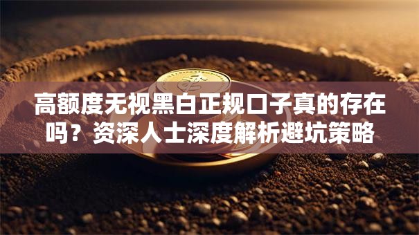 高额度无视黑白正规口子真的存在吗？资深人士深度解析避坑策略