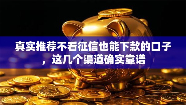 真实推荐不看征信也能下款的口子，这几个渠道确实靠谱