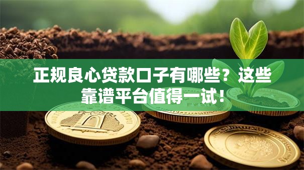 正规良心贷款口子有哪些？这些靠谱平台值得一试！