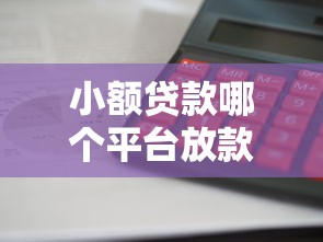 小额贷款哪个平台放款最快？这5家审核快、到账稳！