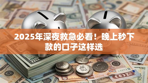 2025年深夜救急必看！晚上秒下款的口子这样选