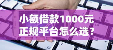 小额借款1000元正规平台怎么选？安全靠谱的借款渠道推荐