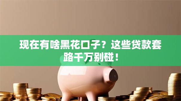 现在有啥黑花口子？这些贷款套路千万别碰！