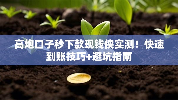 高炮口子秒下款现钱侠实测！快速到账技巧+避坑指南