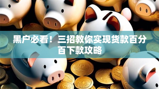 黑户必看！三招教你实现货款百分百下款攻略