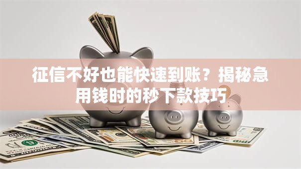 征信不好也能快速到账？揭秘急用钱时的秒下款技巧