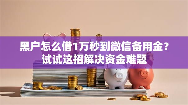 黑户怎么借1万秒到微信备用金？试试这招解决资金难题