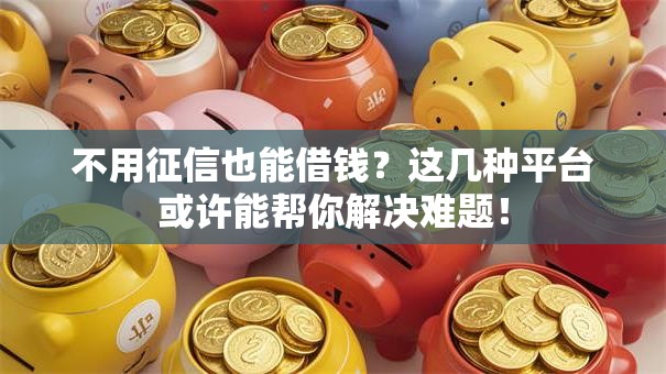 不用征信也能借钱？这几种平台或许能帮你解决难题！