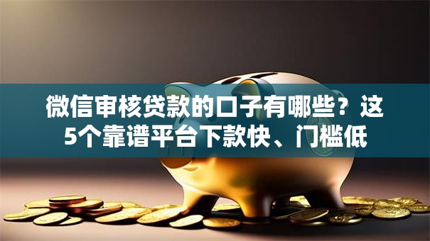 微信审核贷款的口子有哪些？这5个靠谱平台下款快、门槛低