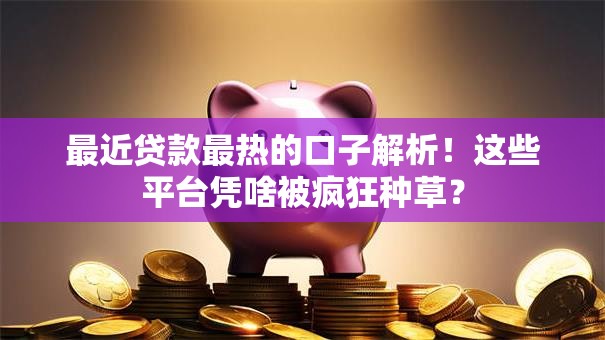 最近贷款最热的口子解析！这些平台凭啥被疯狂种草？